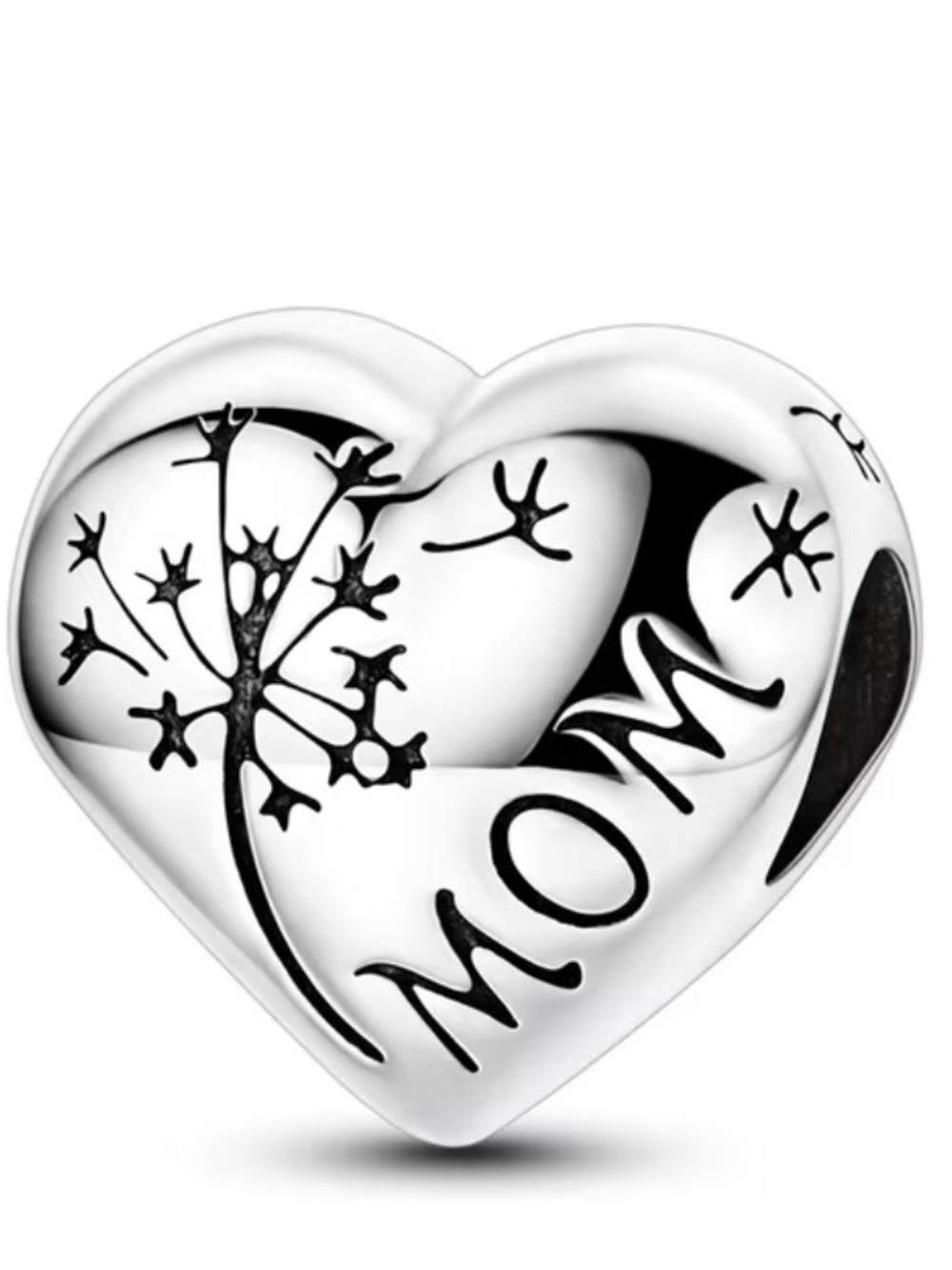 ✨ Mom Daughter Heart Charm Dandelion Silver Tone Bracelet Charm ✨